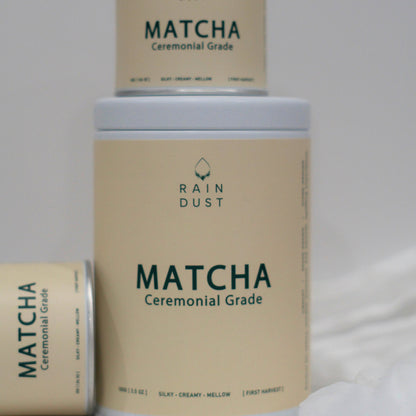Smooth and creamy ceremonial grade Japanese matcha with vibrant green color and balanced flavor.